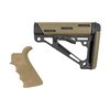 Hogue's AR-15 kit features a finger grooved grip for comfort and control, plus a collapsible buttstock with anti-rattle fit and multiple mounting options.