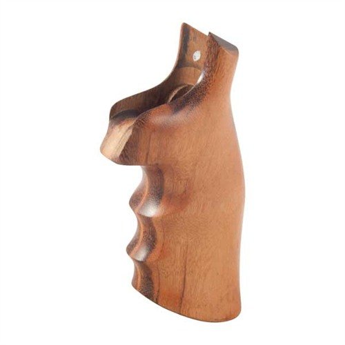 HOGUE WOOD MONOGRIPS offer a solid, ergonomic grip with one-piece construction for accuracy, recoil absorption, and premium Goncalo Alves wood design.