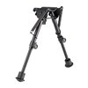 Harris self-leveling bipod adjusts quickly on uneven terrain, features rubber-capped feet, and height adjusts from 6 to 9 inches for stable shooting.