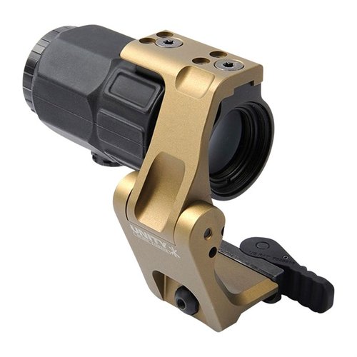 FAST OMNI MAGNIFIER MOUNT offers a revolutionary Flip-To-Center mechanism for low-profile stowage, enhanced optic capability, and compatibility with various optics.