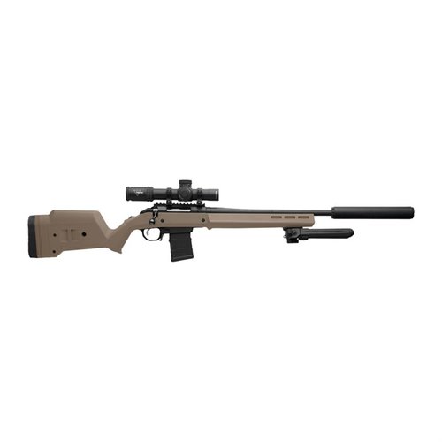 Upgrade your Ruger American with the Magpul Hunter American Stock featuring adjustable LOP, enhanced ergonomics, M-LOK compatibility, and STANAG magazine well.