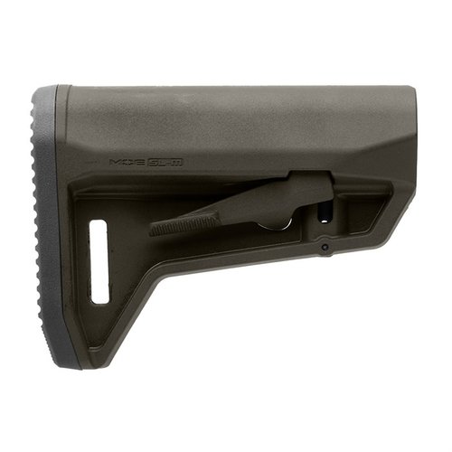 MOE SL-M Carbine Stock offers a compact design, ambidextrous release latch, non-slip rubber butt-pad, and M-LOK QD Sling Mount compatibility for enhanced versatility.