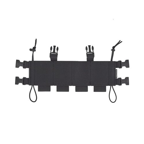 Bank Robber Chest Rig offers a minimalist design with elastic construction, 4 elastic cells, and retention bungees for secure carry of gear like grenades and magazines.