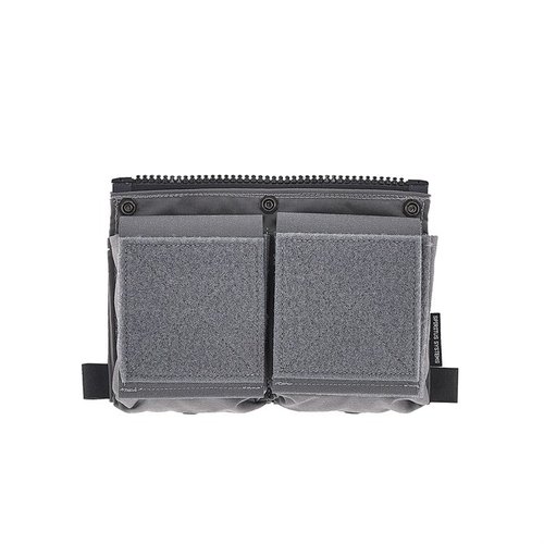 Flash Bang Flap offers two zippered pockets for secure storage of flash bangs, with removable flaps and channels for linear items, compatible with Assault Back Panel Core.