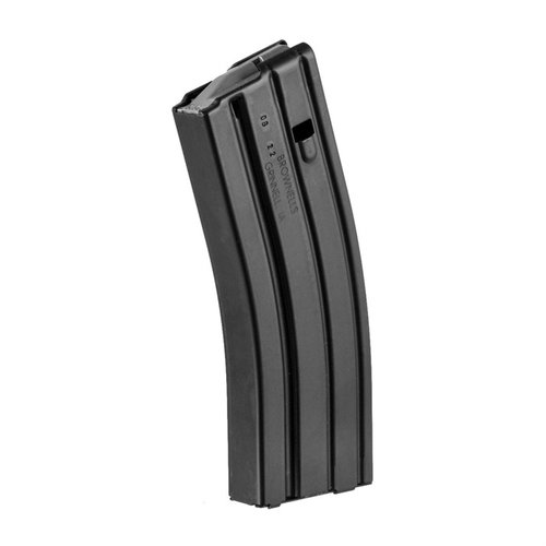 Brownells AR-15 5.56mm magazine features a durable aluminum body, 30-round capacity, Magpul anti-tilt follower, and corrosion-resistant hard-anodized finish.