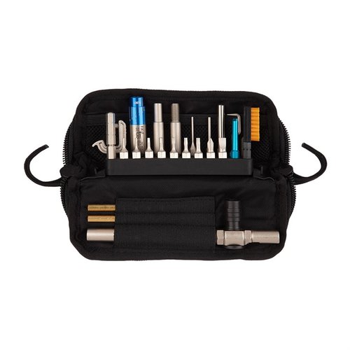 Fix It Sticks Pistol Kit for Glock® offers essential tools for maintenance, including a Mini All-In-One Torque Driver, specialized bits, and a soft carrying case for portability.