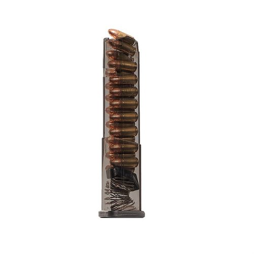 MAGAZINES 9MM for Glock® 43X/48 feature 10/19-round capacity, extreme impact resistance, easy disassembly, and a translucent body for ammo visibility.