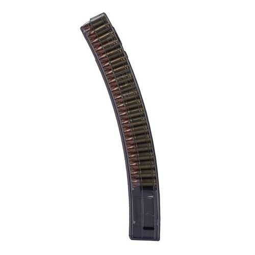 9MM magazines for H&K MP5, lightweight, durable polymer, reliable feeding, fits standard pouches, translucent for ammo visibility, lifetime warranty.