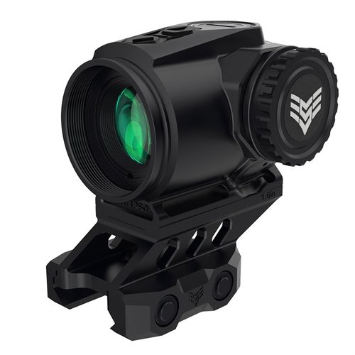 Swampfox Raider 1x20 micro prism offers fast sight acquisition, durable zinc alloy body, 10 illumination settings, and Shake N' Wake for home defense.