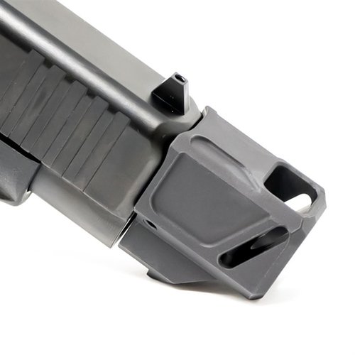 Faxon Firearms EXOS-533 compensator for Glock® 43X/48 enhances consistency, reduces recoil and muzzle climb, and fits flush with optimized barrel design.