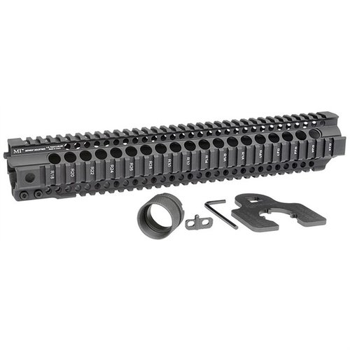 AR-15 Combat T-Series Free Float Handguard offers a robust 6061 aluminum build, heat-treated components, and integral QD sling sockets for optimal performance.