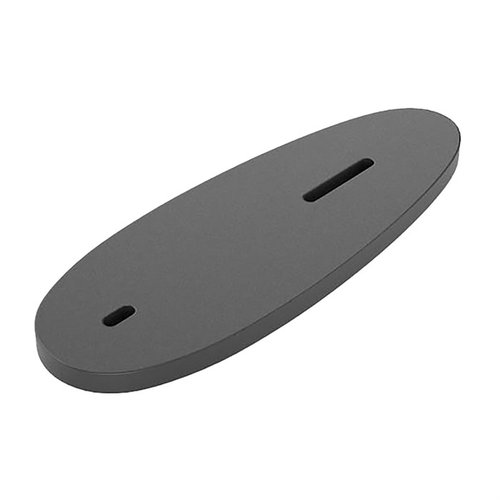 RIFLE STOCK SPACER from KICK-EEZ offers durable black polymer construction, easy fitting with slotted holes, and customizable length of pull for recoil pad installations.