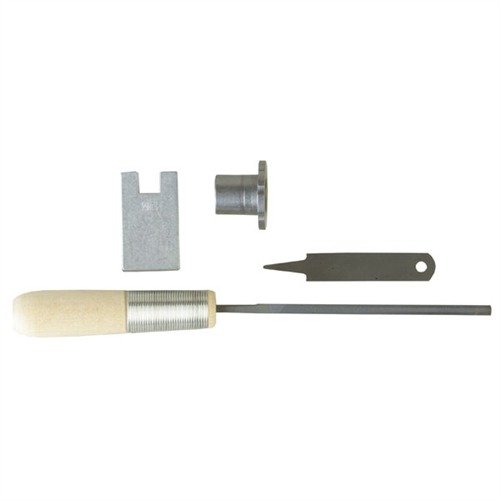 XACT FIT TOOL KIT from KART PRECISION BARREL provides essential tools like a barrel locating block and Swiss file for precision fitting of multiple barrels.