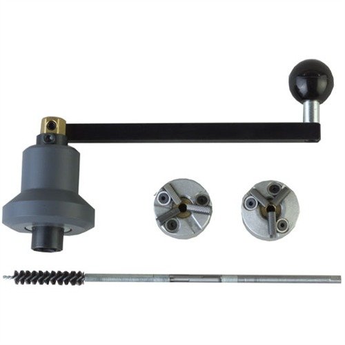 Rychlé a přesné vybavení pro úpravu ústí hlavně, které zlepší přesnost střelby s možností volby mezi 0° a 11° korunami a různými kalibry pilotů.