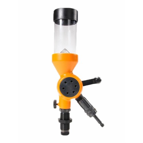 Lyman Brass Smith Powder Measure offers precision with a CNC-machined steel cylinder, adjustable micrometer, and ambidextrous handle for effortless reloading.