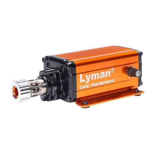Lyman's Case Trim Xpress offers fast, accurate trims at 15 cases/min, with a variable speed motor, 10 bushings, and a compact design for efficient reloading.