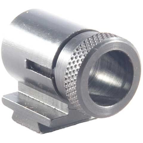 Nízký profil, celokovová přední muška s osmi vyměnitelnými vložkami, které jsou zajištěny šroubovaným víčkem. Součástí je sada vložek.