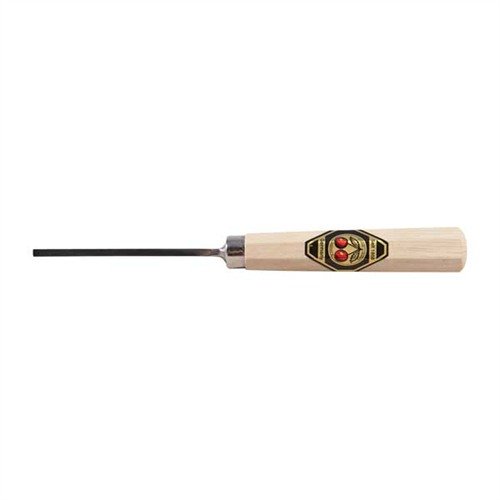 TWO CHERRIES CHISEL features hardened German steel for durability and sharpness, with steel-hooped hornbeam handles that resist splitting, ensuring reliable performance.