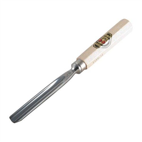 TWO CHERRIES chisel features hardened German steel for exceptional sharpness and durability, with steel-hooped hornbeam handles that resist splitting.