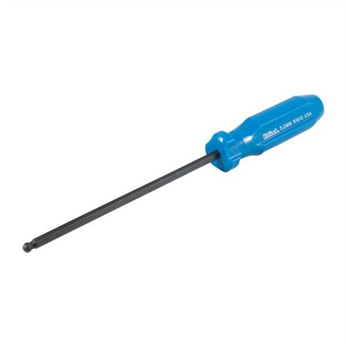 5MM Ball End Hex Screwdriver by Brownells features a heat-treated matte black steel shaft, 5.4