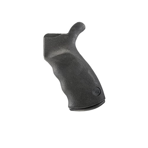 Ergonomic AR-15 grip with finger grooves and palm swells enhances comfort and accuracy. SureGrip® finish ensures a non-slip, cushioned hold for better control.