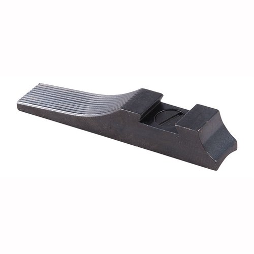 Solid steel RIFLE DOVETAIL FRONT RAMP for custom fitting fiber optic, ivory, and brass bead sights; compatible with various rifle contours and heights.