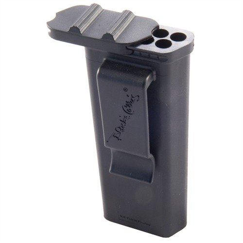 CATCH .22 MAGAZINE LOADER holds 50 rounds, clips to your belt for easy access, keeps ammo clean, and features 10 staggered silos for quick reloading.