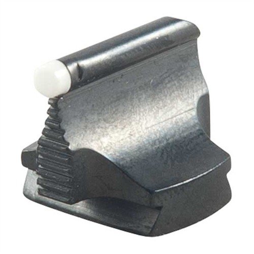 Precision-made steel front sight with a polished blue finish, designed for optimal accuracy on rifles with dovetail cuts, available in various bead types.