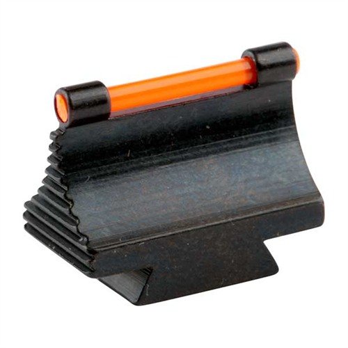 Precision-made steel sights with a polished blue finish, featuring a graceful contour for improved aiming on any rifle, ramp bases optional.