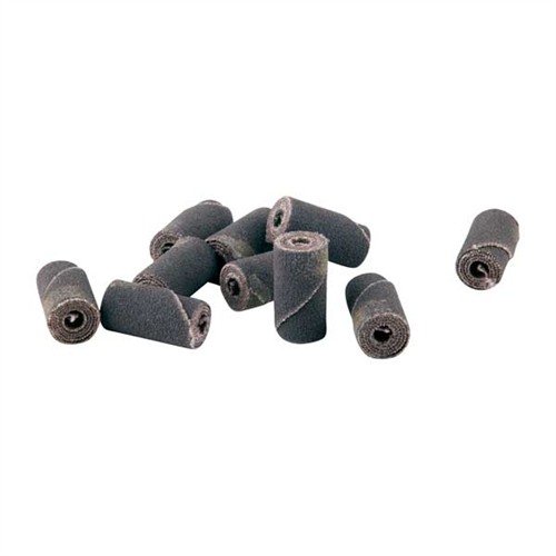 CYLINDER ROLLS by MERIT offer 120 grit Aluminum Oxide cylinders, perfect for shaping and polishing in tight spaces, with a max speed of 20,000 rpm.