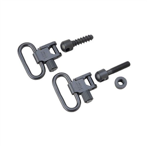 Set includes 2 fail-safe blued swivels with quick detachable, positive locking SwiveLock, fitting any Uncle Mike's base and older QD 115 BL sets.