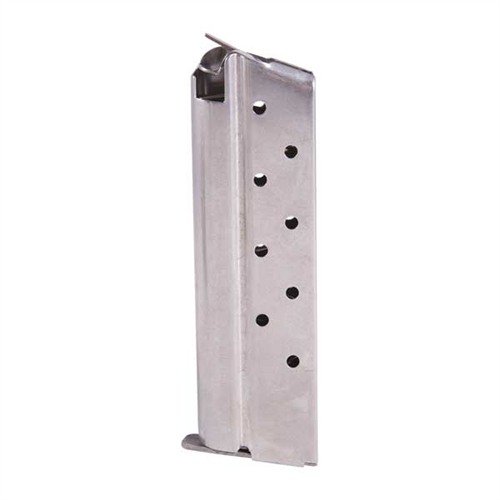 High-quality 1911 9MM magazines in blued carbon or stainless steel, featuring flat/round followers for reliable feeding and easy cleaning with a removable base.