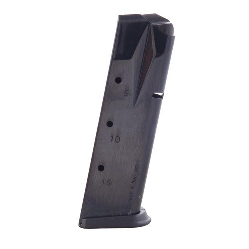 MEC-GAR SIG P228 9MM magazines are made from certified carbon steel, TIG welded for strength, and heat treated for durability, ensuring reliable performance.