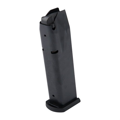 MEC-GAR SIG SAUER P226 40S&W magazines are crafted from durable carbon steel, TIG welded, and heat treated for reliability, offering a 13-round capacity.