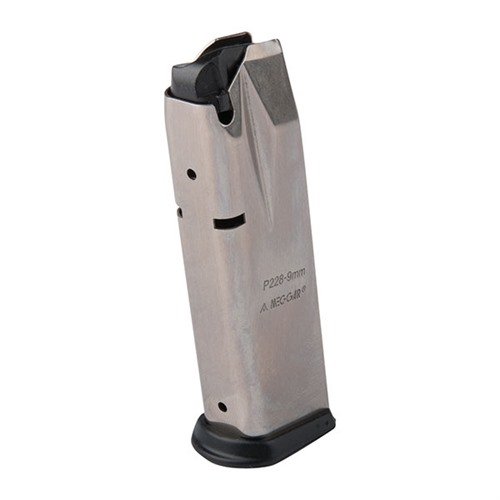 MEC-GAR SIG P228 9MM magazines are made from durable carbon steel, TIG welded, and heat treated for reliability, ensuring optimal performance and longevity.