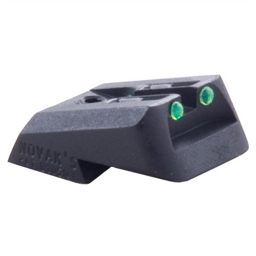 Novak 1911 Fiber Optic Rear Sights enhance low-light shooting with vibrant green rods, ensuring quick target acquisition and a custom fit for Colt models.