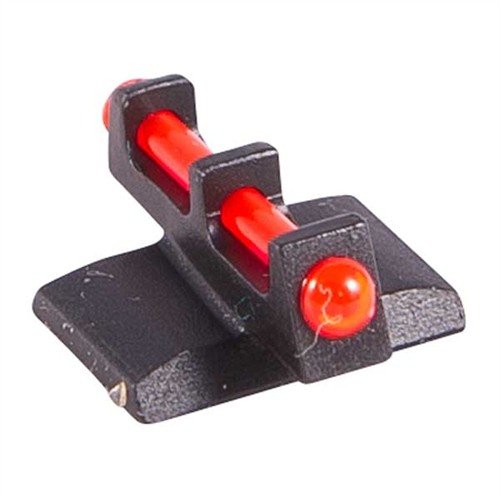 FIBER OPTIC FRONT SIGHT in red enhances low-light visibility, fits Kimber 1911, and allows custom three-dot systems for quick target acquisition.
