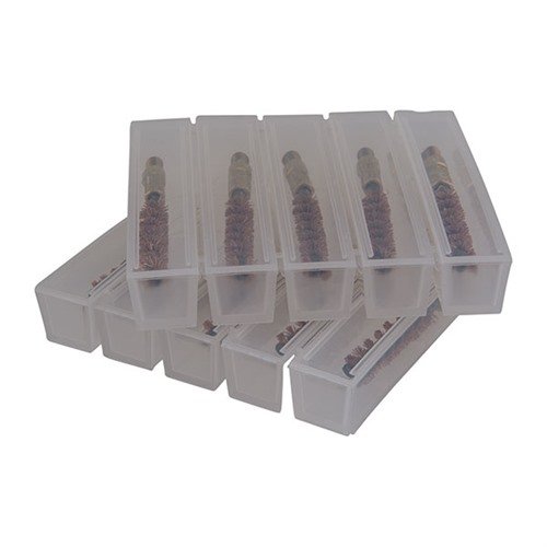 OTIS BORE BRUSHES with bronze or nylon bristles provide thorough cleaning for .22 Rimfire/.223/5.56mm, ensuring long-lasting performance and easy use.