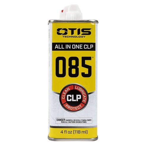 O85 CLP cleans, lubricates, and protects firearms with advanced engineering, removing carbon and preventing rust for long-lasting performance.