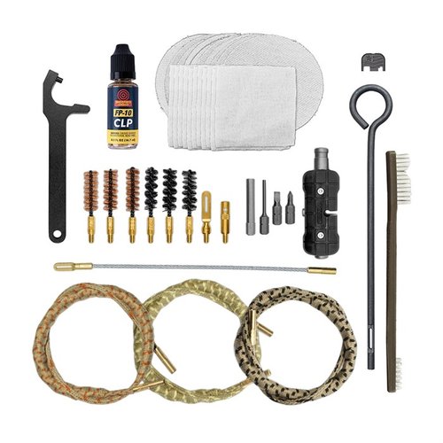 Comprehensive kit for Glock owners, cleaning 9mm, .40 cal & .45 cal with Breech-to-Muzzle® tools, Ripcords®, 8-in-1 T-Tool & custom slide back plate.
