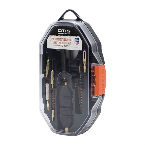PATRIOT Series Rifle Kit by Otis provides essential Breech-to-Muzzle® cleaning tools for 223 caliber, featuring a versatile T-handle and 4 bits for convenience.