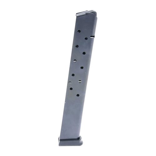 Pro Mag 1911 Government Magazines in 8, 10, and 15-round options feature durable heat-treated carbon steel construction and reliable injection molded followers.