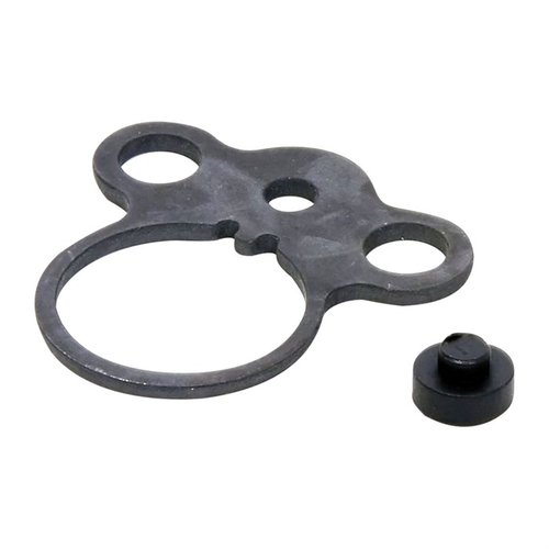 AR-15 AMBIDEXTROUS DUAL LOOP SLING ATTACHMENT PLATE offers quick, versatile single-point sling attachment, made from durable carbon steel for left or right-side carry.