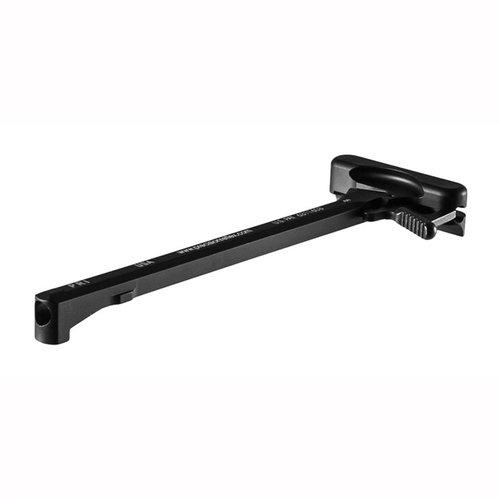 Precision Reflex Gas Buster Charging Handle deflects gas blowback, made from durable 7075 T6 aluminum, available in three latch styles for secure handling.