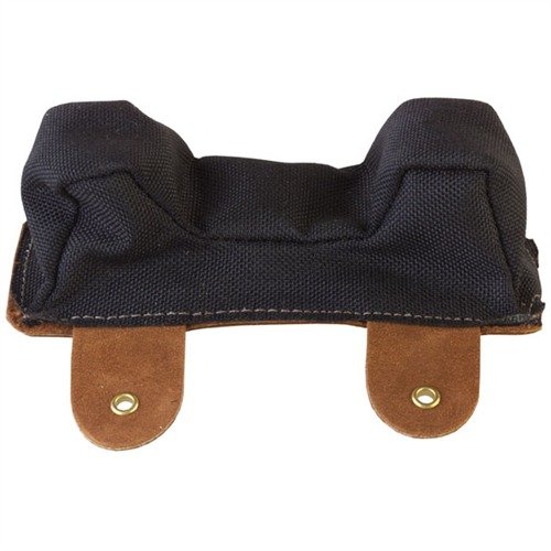 Gorgeous, handmade leather bags with sueded bottoms for grip, allowing smooth rifle movement during recoil; perfect for varmint forearms.