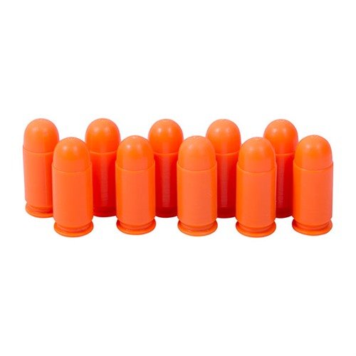 SAF-T-TRAINERS 9mm Makarov dummy rounds are brightly colored, ensuring no confusion with live ammo, ideal for training and Immediate Action exercises.