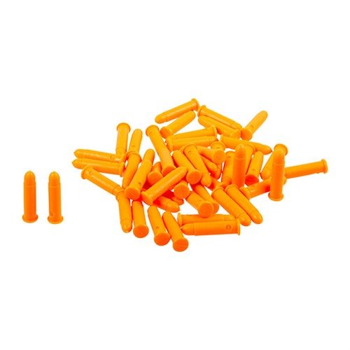 SAF-T-TRAINERS Dummy Rounds in bright orange ensure safe training with a distinct feel, ideal for Immediate Action drills without confusing them for live ammo.