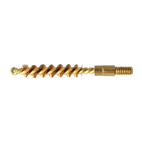 Sinclair bronze bore brush, 22 caliber, 8-32M, is oversized for a proper fit, ensuring effective barrel cleaning with a durable closed loop design.