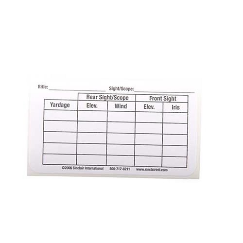 SINCLAIR SIGHT/YARDAGE LABELS offer 25 durable labels for precise sight adjustments, ensuring accuracy and efficiency for all your shooting needs.