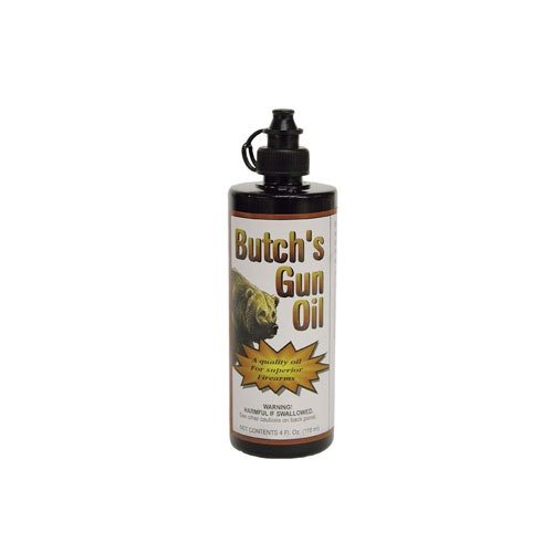 Butch's Gun Oil offers high performance protection with natural oils, corrosion inhibitors for stainless and carbon steel, perfect after Butch's Bore Shine.